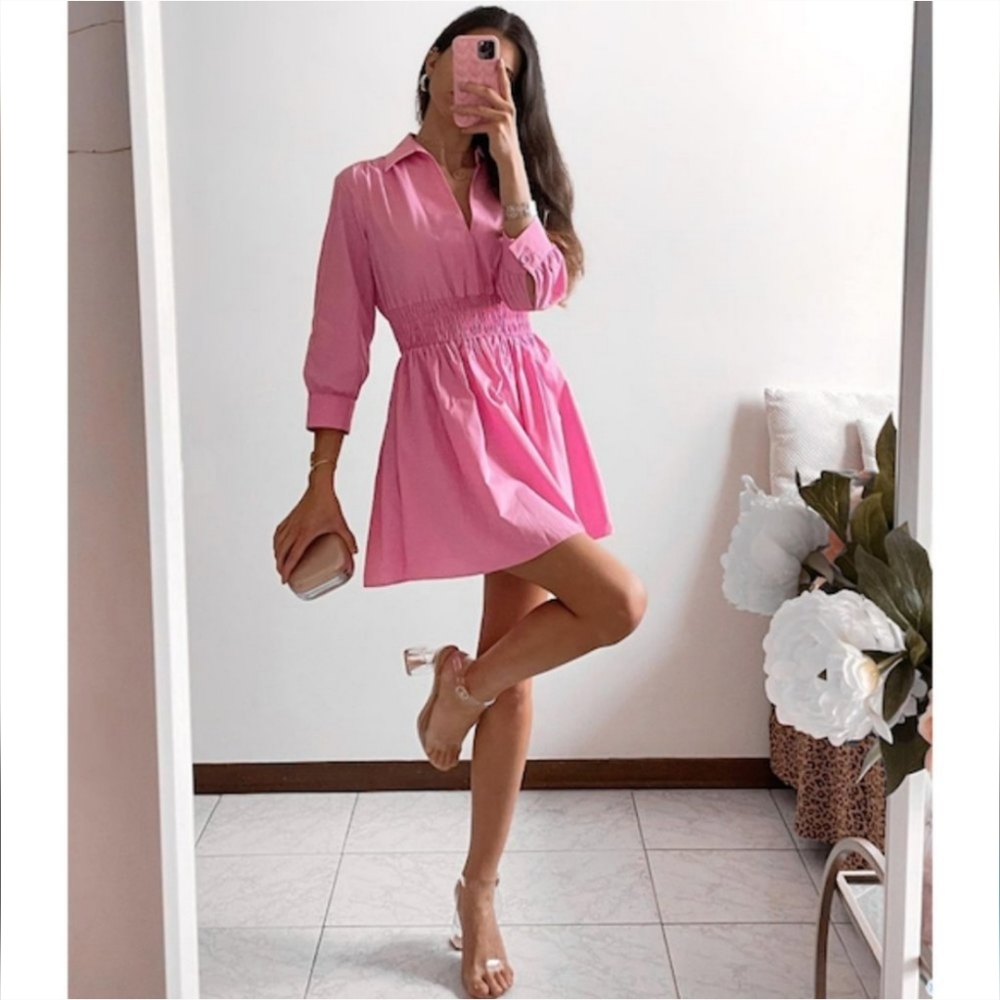 Zara * Pink Short Poplin Dress - Picture 11 of 16